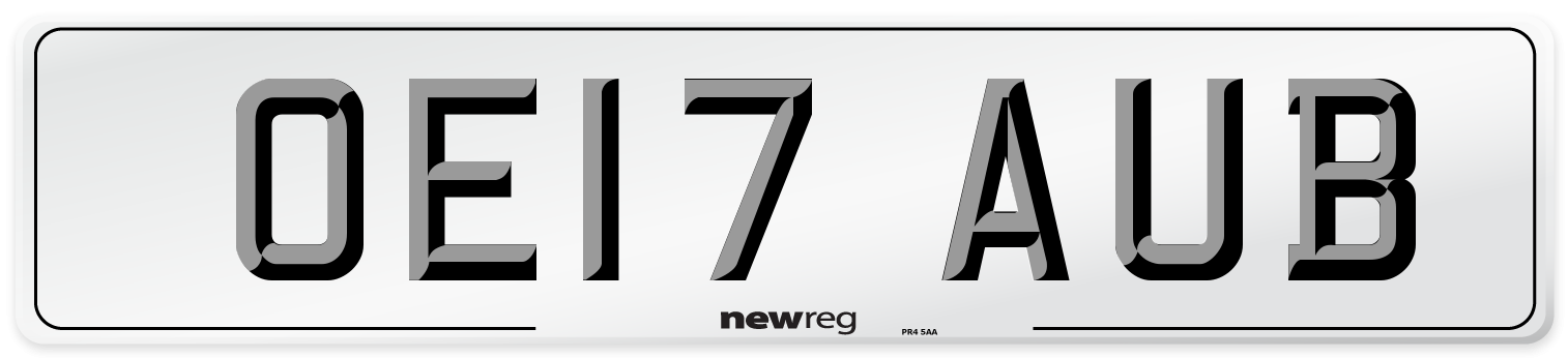 OE17 AUB Number Plate from New Reg